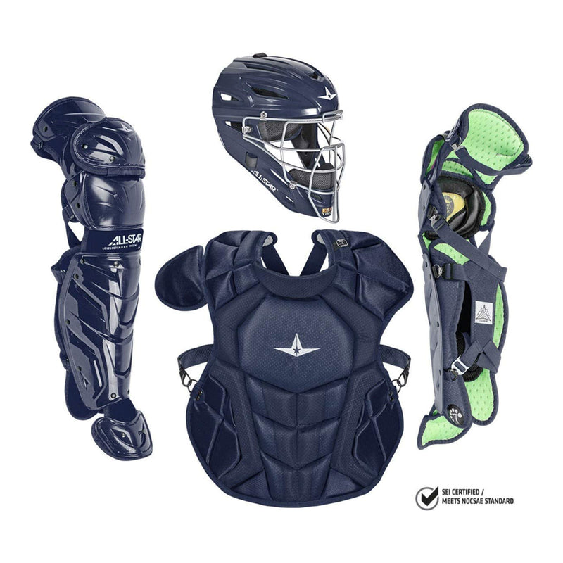 All-Star Sports Axis Pro System 7 Youth Ages 12-16 Catcher Set, Navy (Open Box)