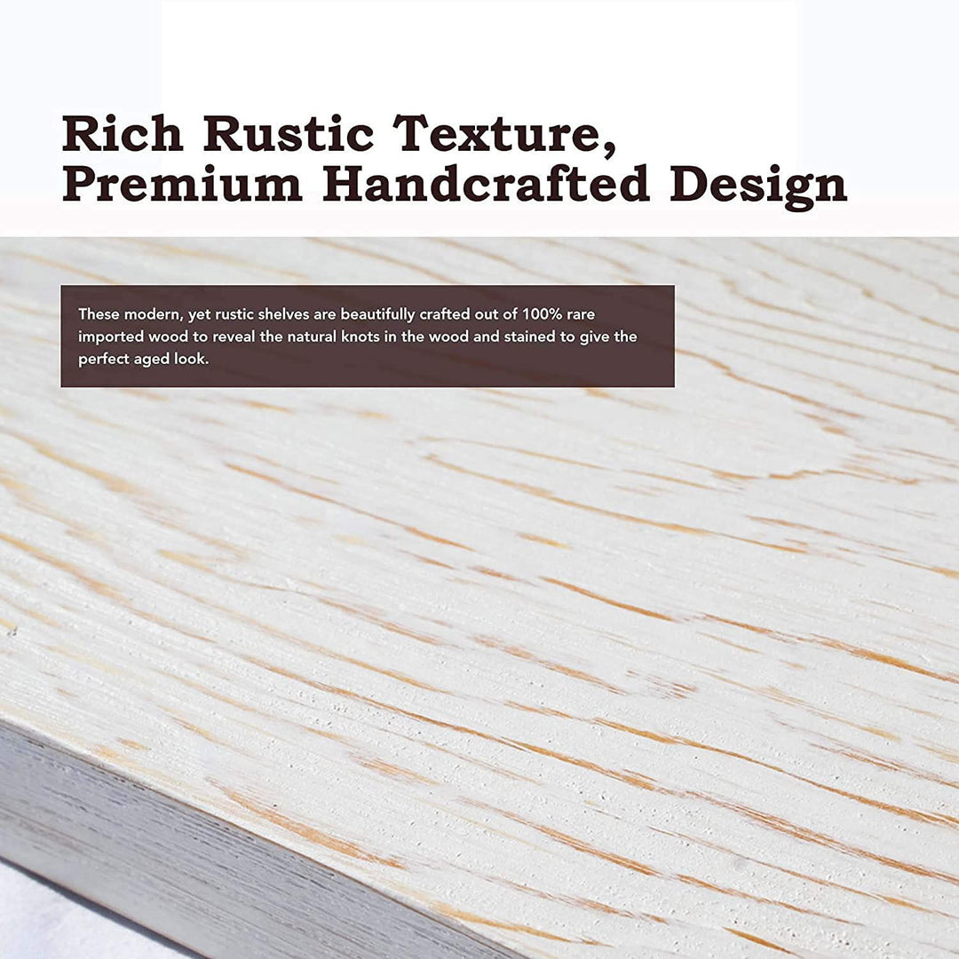 Willow & Grace Bryan 24" Floating Wood Shelves Wall Mount, White Set of 2 (Used) - VMInnovations