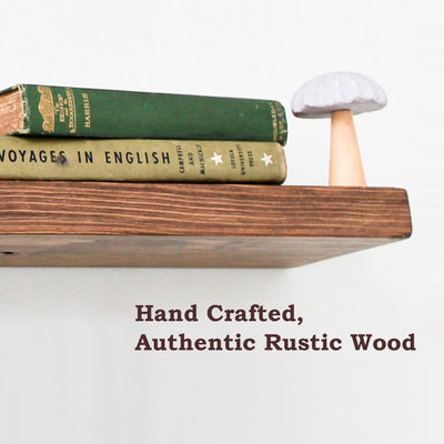 Willow & Grace Connie 24" Floating Wall Shelves, Light Walnut (Open Box)(2 Pack) - VMInnovations