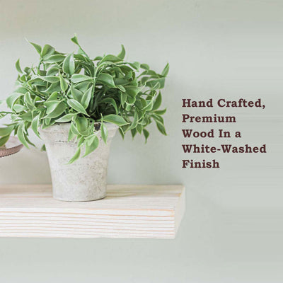 Willow & Grace Suzy 24 In Floating Wall Mount Shelves, White Wash (Open Box) - VMInnovations