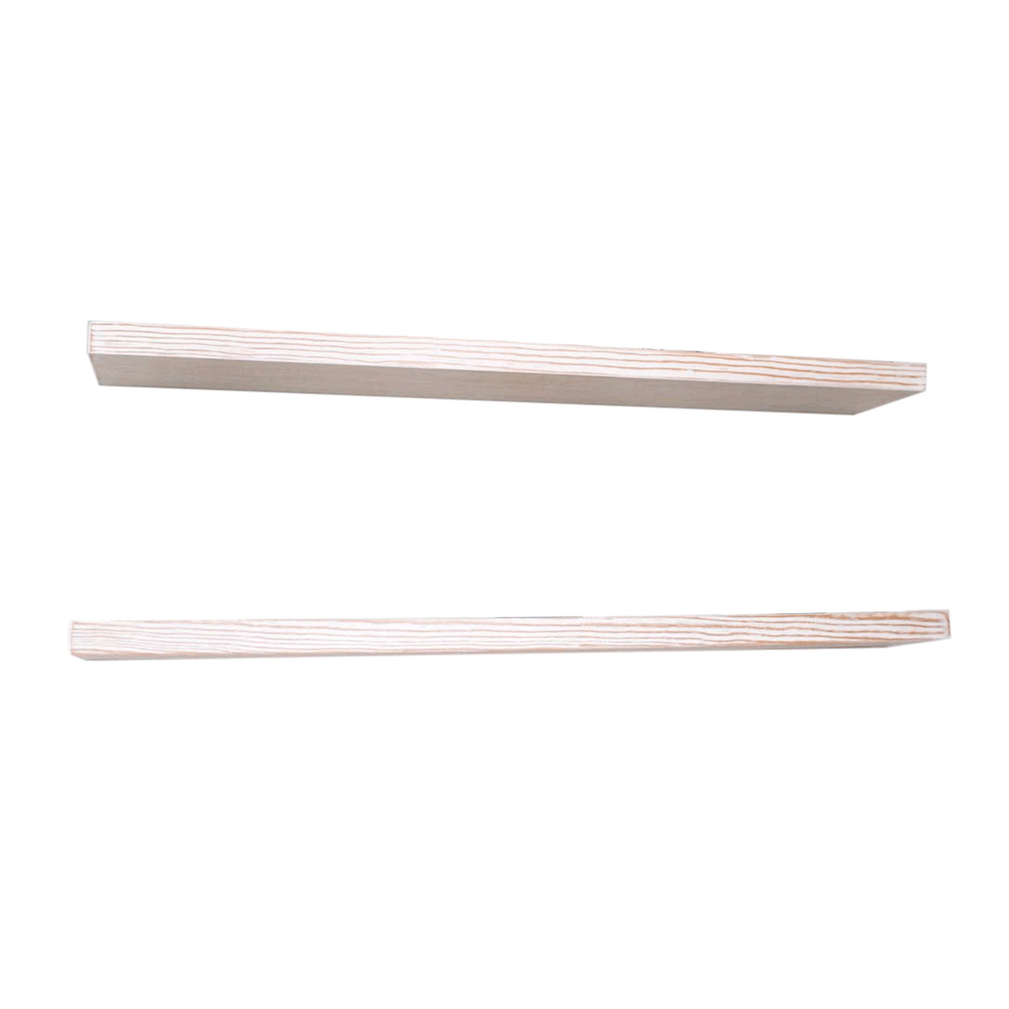 Willow & Grace Designs Floating Wall Mount Shelves, White Wash (36" Set of 2)