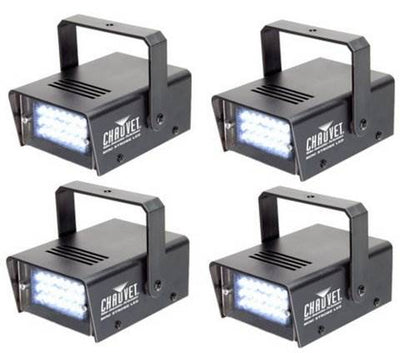 CHAUVET LED Mini Strobe Manual Adjust 21 LEDs DJ Club Light Effects (4 Pack)
