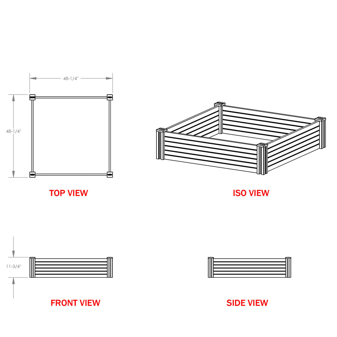 Suncast 4 x 4 Foot Raised Outdoor Resin Garden Flower Bed Edging, White (2 Pack)