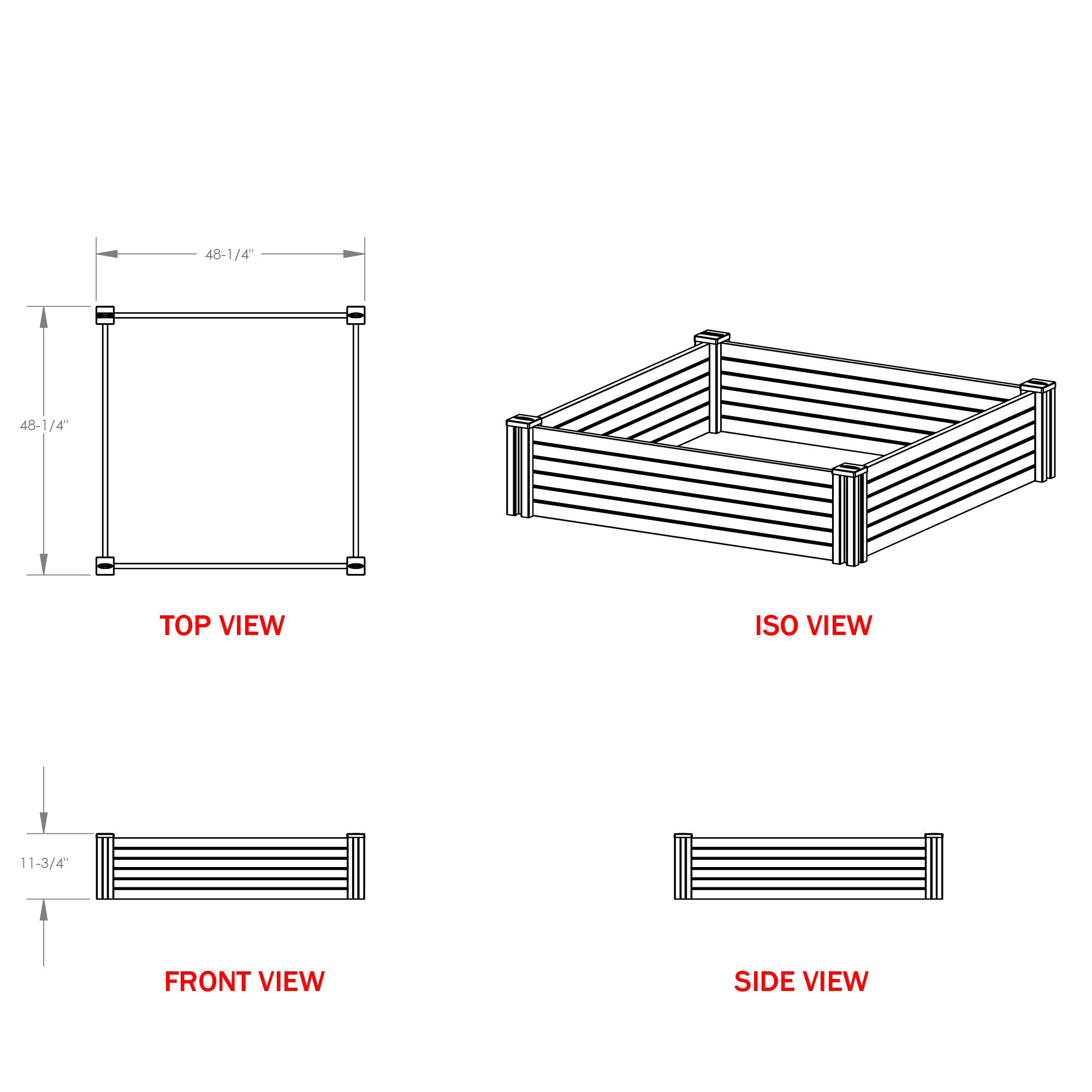 Suncast 4 x 4 Foot Raised Outdoor Resin Garden Flower Bed Edging, White (2 Pack) - VMInnovations