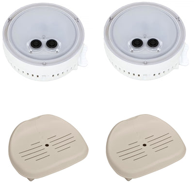 Intex Battery MultiColored Spa Light (2 Pack) & Slip Resistant Spa Seat (2 Pack)