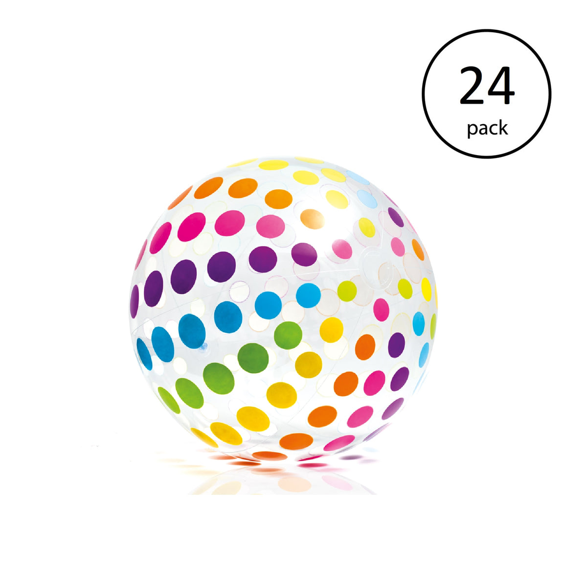 Intex Jumbo Inflatable Glossy Big Polka-Dot Colorful Giant Beach Ball (24 Pack)