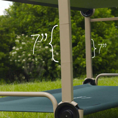 Disc-O-Bed Large Camping Cot w/ Organizers and 7-Inch Steel Leg Extensions