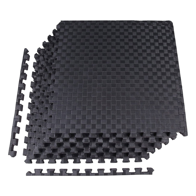 Everyday Essentials 1" Thick Puzzle Exercise Mat, 24 Sq Ft, Black (Open Box)