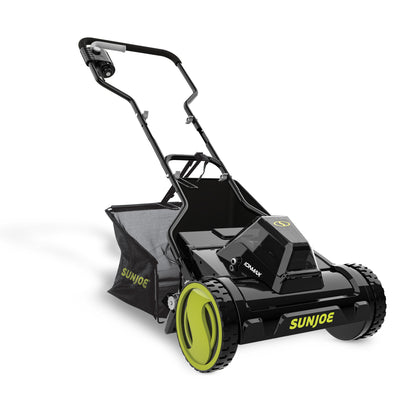 Sun Joe Cordless Push Reel Mower, 15” Yard Trimmer w/ Collection Bag, 24V-CRLM15