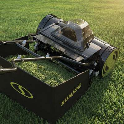 Sun Joe Cordless Push Reel Mower, 15” Yard Trimmer w/ Collection Bag, 24V-CRLM15