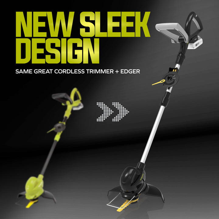 Sun Joe 10” Stringless Lawn Trimmer Charger SharperBlade, Green, 24V-SB10-LTE