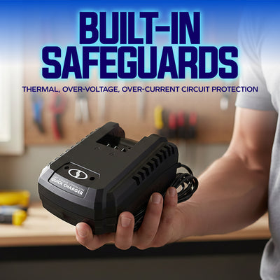 Snow Joe Dual-Port Quick Charger & Rechargeable EcoSharp Pro Lithium-Ion Battery