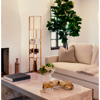 Brightech Maxwell Standing Tower Floor Lamp, Shelves and LED Bulb (For Parts)