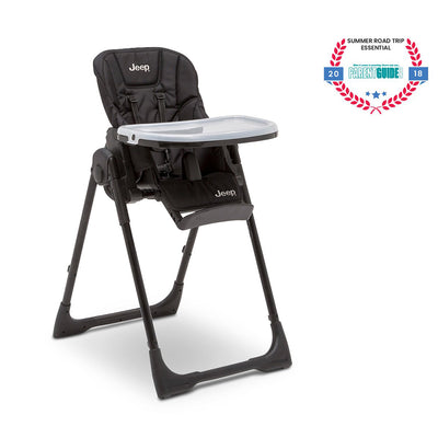 Jeep Convertible Foldable High Chair for Babies and Toddlers, Black (Open Box)