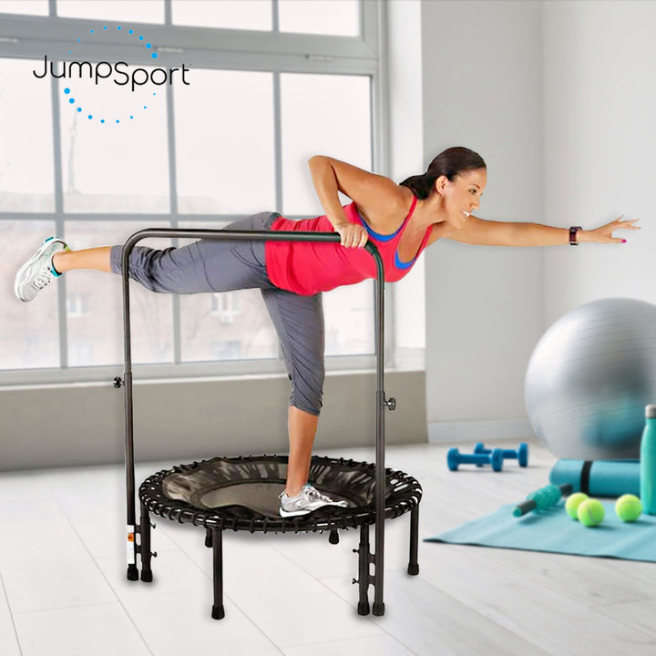 JumpSport 350 PRO Lightweight 39-Inch Adults Fitness Trampoline & Handle Bar - VMInnovations