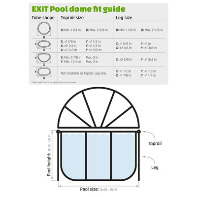 EXIT Toys 15 Foot Round Multifunctional Cover Dome Enclosure for Outdoor Pools - VMInnovations