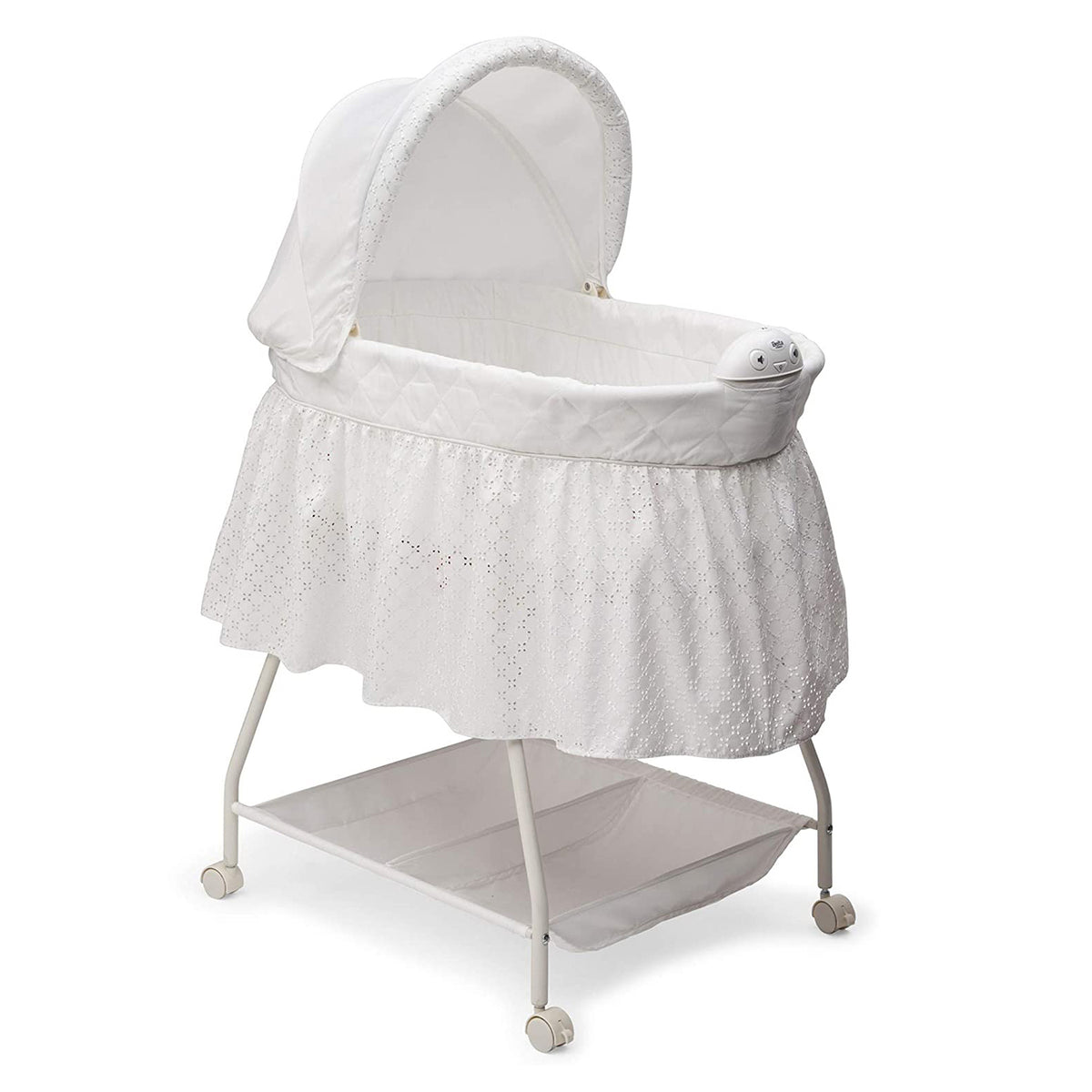 Delta Children Infant Deluxe Sweet Beginnings Baby Bedside Bassinet, Turtle Dove - VMInnovations