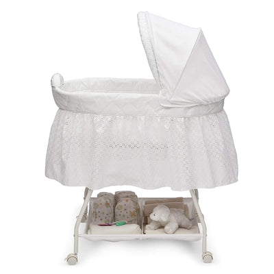 Delta Children Infant Deluxe Sweet Beginnings Baby Bedside Bassinet, Turtle Dove - VMInnovations