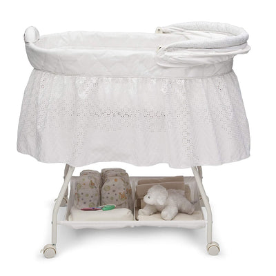 Delta Children Infant Deluxe Sweet Beginnings Baby Bedside Bassinet, Turtle Dove - VMInnovations