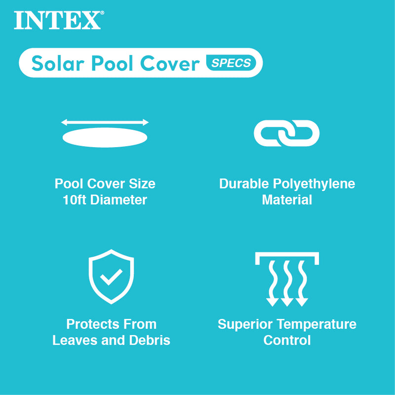 Intext 9.5 Foot Solar Cover Accessory for Above Ground Pools, Blue (Open Box)