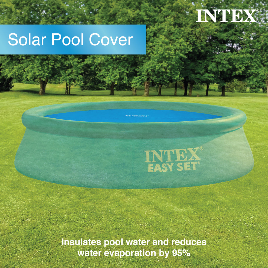 Intext 9.5 Foot Solar Cover Accessory for Above Ground Swimming Pools, Blue