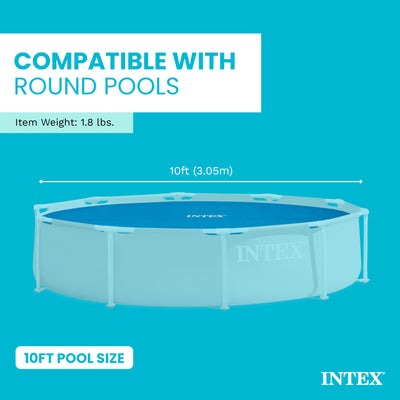 Intext 9.5 Foot Solar Cover Accessory for Above Ground Swimming Pools, Blue