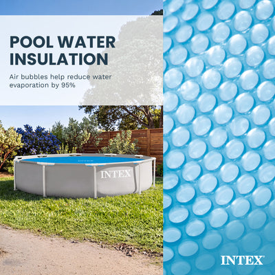 Intext 9.5 Foot Solar Cover Accessory for Above Ground Swimming Pools, Blue