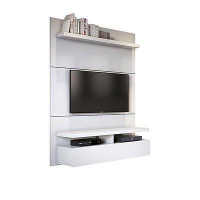 Manhattan Comfort Floating Wall Mounted Entertainment Center, White (Open Box)