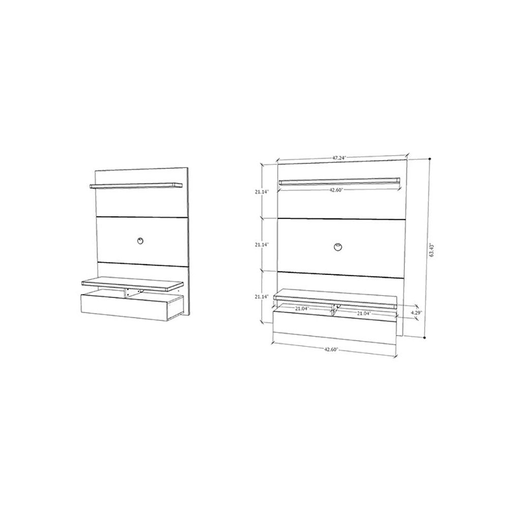 Manhattan Comfort Floating Wall Mounted Theatre Entertainment Center (For Parts)