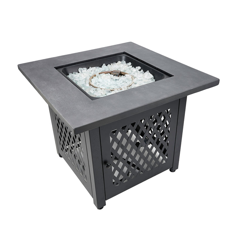 Charles 30 Inch Square Outdoor UV Printed LP Gas Fire Pit? Table (Open Box)