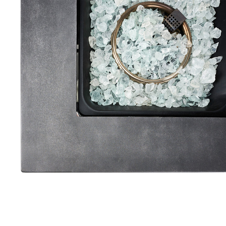 Charles 30 Inch Square Outdoor UV Printed LP Gas Fire Pit? Table (Open Box) - VMInnovations