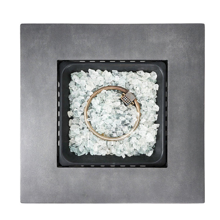 Charles 30 Inch Square Outdoor UV Printed LP Gas Fire Pit? Table (Open Box) - VMInnovations