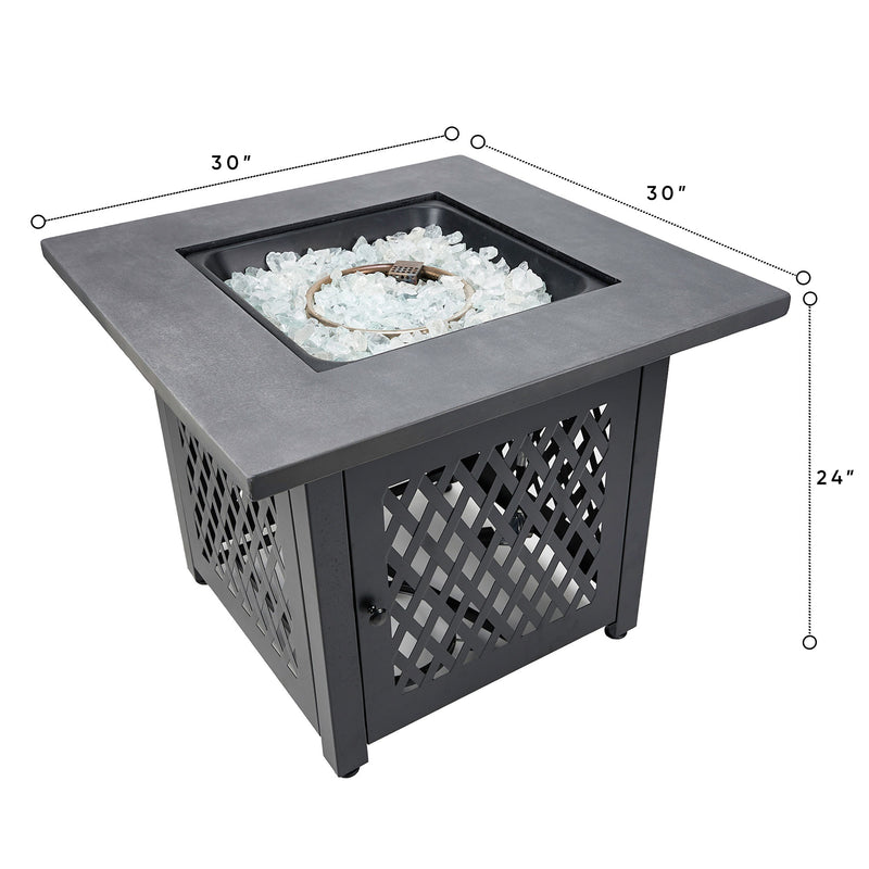 Charles 30 Inch Square Outdoor UV Printed LP Gas Fire Pit? Table (Open Box)