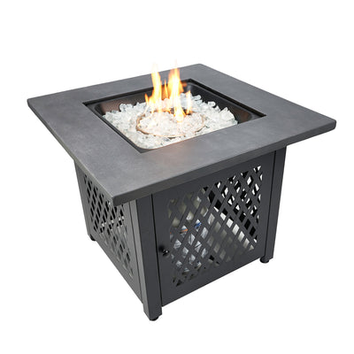 Charles 30 Inch Square Outdoor UV Printed LP Gas Fire Pit? Table (Open Box)