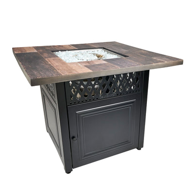 Piper 38" Square UV Printed LP DualHeat Gas Fire Pit Table (For Parts) - VMInnovations