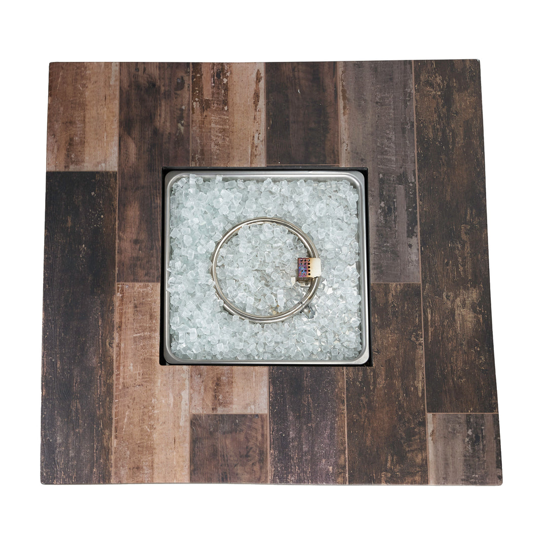 Endless Summer Piper 38" Square UV Printed LP DualHeat Gas Fire Pit (Open Box) - VMInnovations