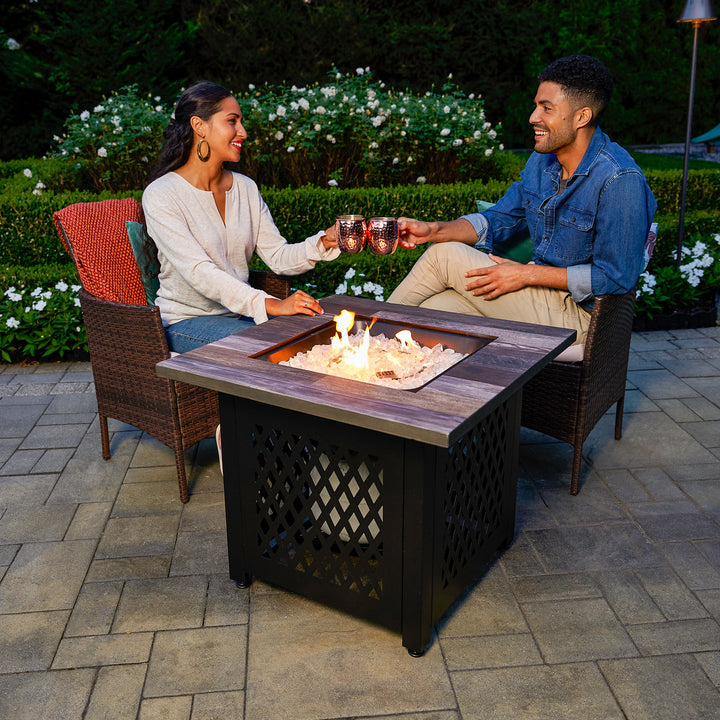 Endless Summer 30" Nate Square Outdoor UV Printed Gas Fire Pit Table (Open Box)