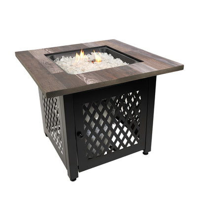 Endless Summer 30' In Square Outdoor UV Printed LP Gas Fire Pit Table(For Parts)