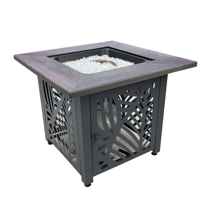 Endless Summer Lindsey 30 Inch Square Outdoor UV Printed LP Gas Fire Pit Table - VMInnovations