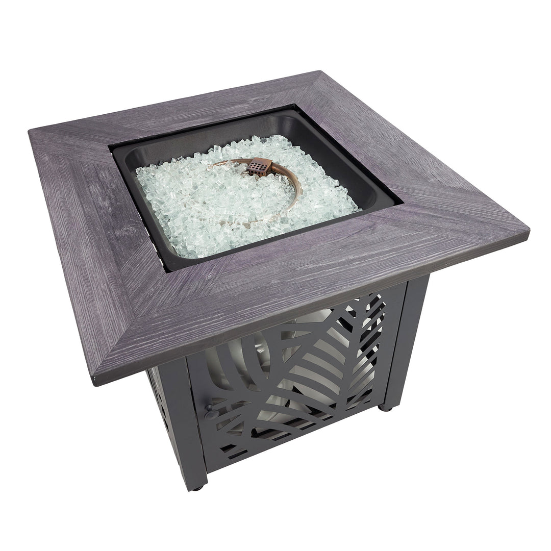 Endless Summer Lindsey 30 Inch Square Outdoor UV Printed LP Gas Fire Pit Table - VMInnovations