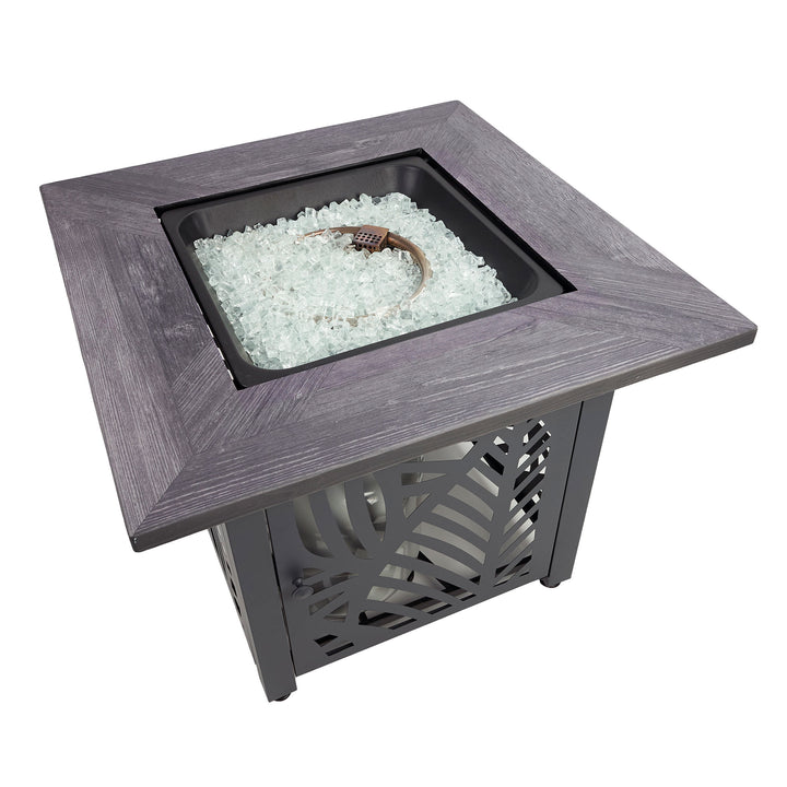 Endless Summer Lindsey 30 Inch Square Outdoor UV Printed LP Gas Fire Pit Table - VMInnovations
