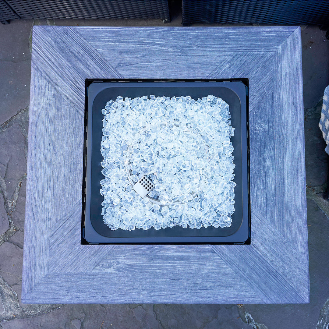 Endless Summer Lindsey 30 Inch Square Outdoor UV Printed LP Gas Fire Pit Table - VMInnovations