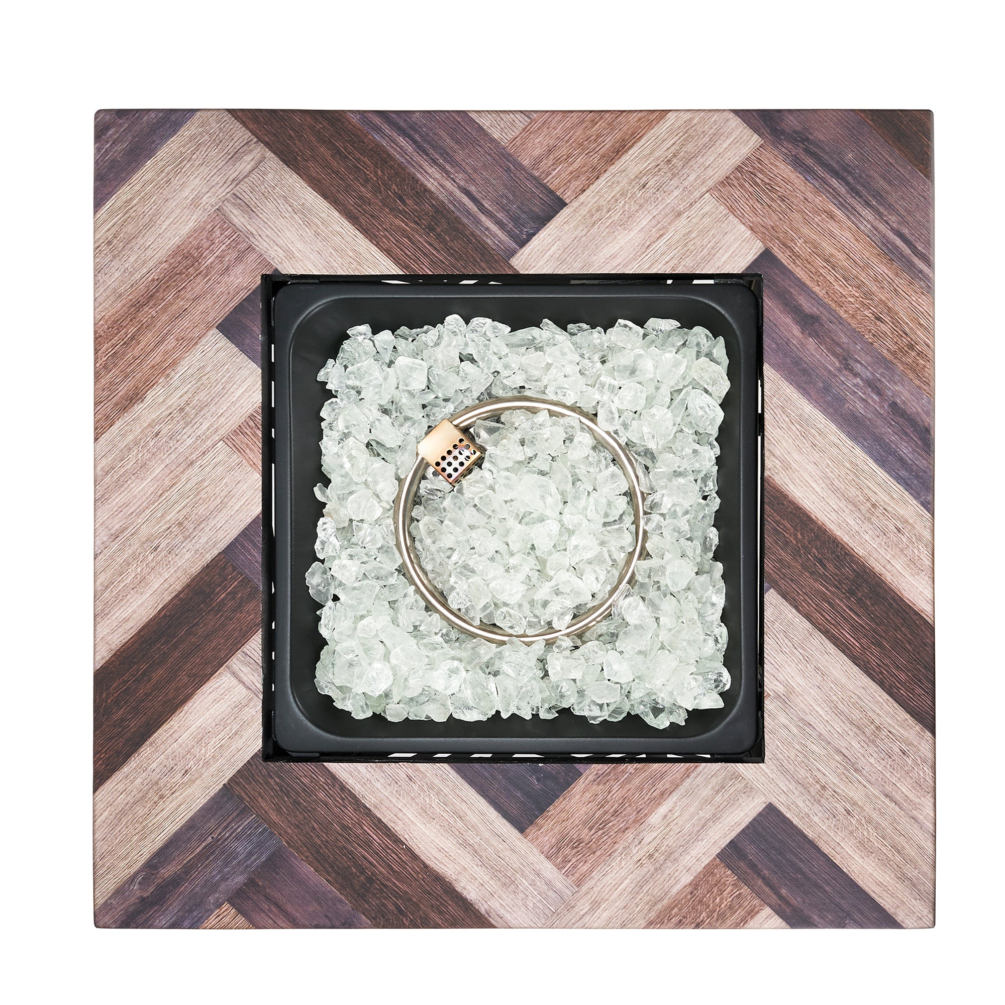 Endless Summer Darby 30" Square Outdoor UV Printed Gas Fire Pit/Table (Open Box) - VMInnovations