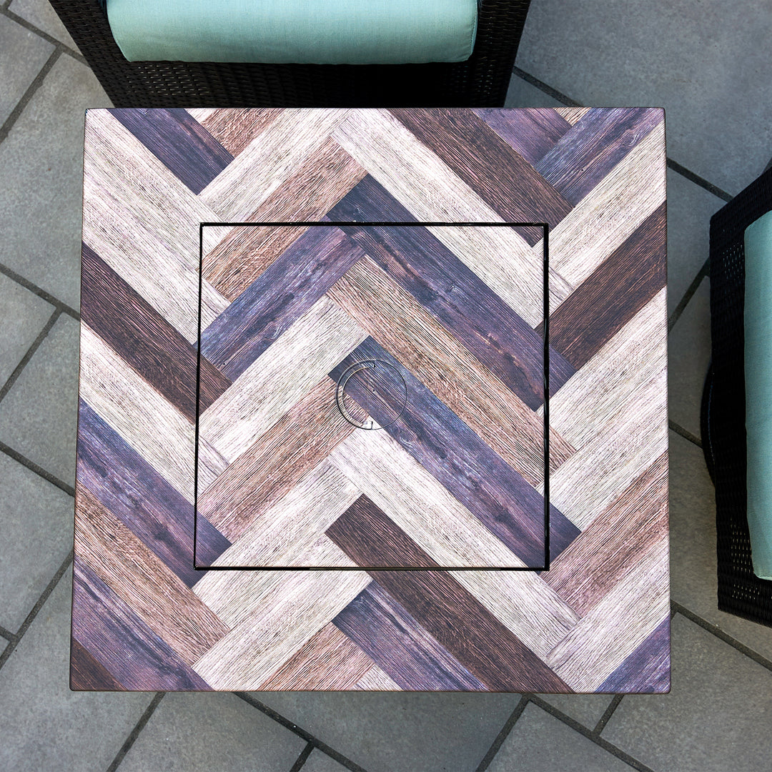 Endless Summer Darby 30" Square Outdoor UV Printed LP Gas Fire Pit (For Parts)