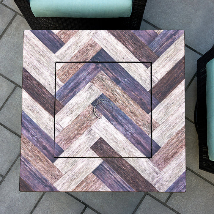 Endless Summer Darby 30" Square Outdoor UV Printed LP Gas Fire Pit (For Parts)