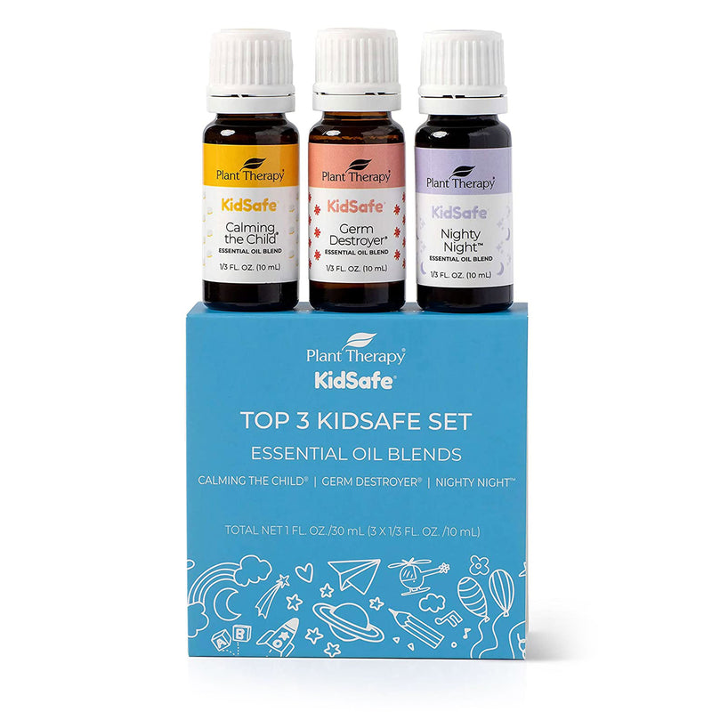 Plant Therapy 10 mL Essential Oil Roll On Blends Set, 1/3 Oz, KidSafe Top 3