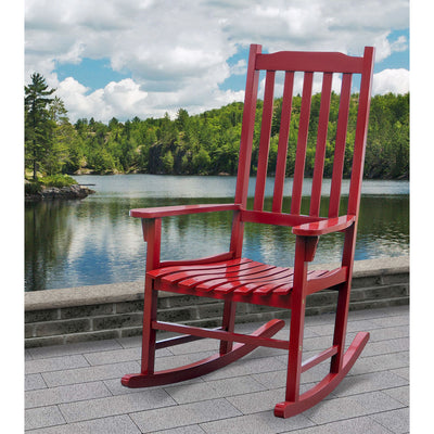 Merry Products Acacia Hardwood Outdoor & Indoor Rocking Chair (Open Box)