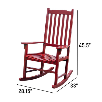 Merry Products Traditional Acacia Hardwood Rocking Chair (For Parts)