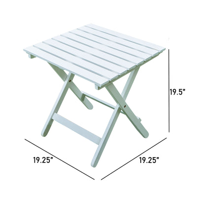 Merry Products Authentic Acacia Hardwood Flat Folding Slatted Side Table (Used)