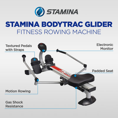 Stamina BodyTrac Glider Full Body Cardio Exercise Fitness Rower Rowing Machine - VMInnovations